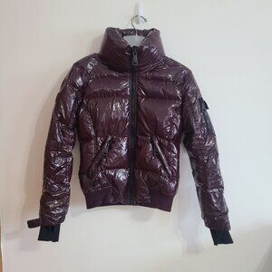 Sam. Freestyle Down Nylon Puffer Jacket Pyrite Burgundy Size S NWT